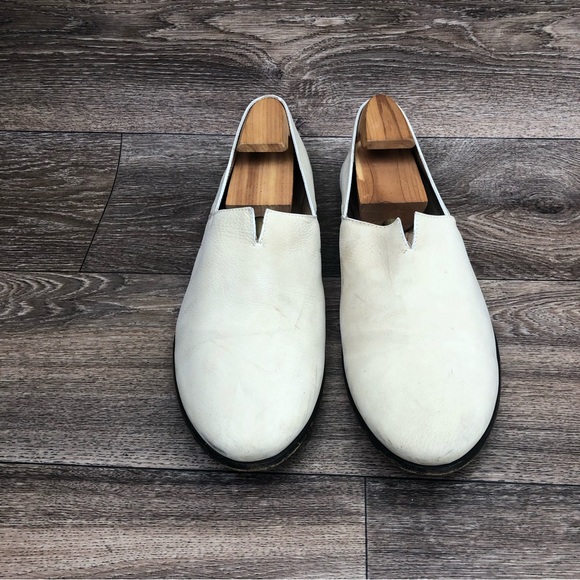 Giorgio Armani Cream Leather Almond Toe Slip On Loafers Men's 44/ US 10.5 - Picture 2 of 15